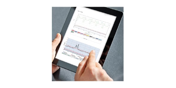 Tablet showing testing profiles